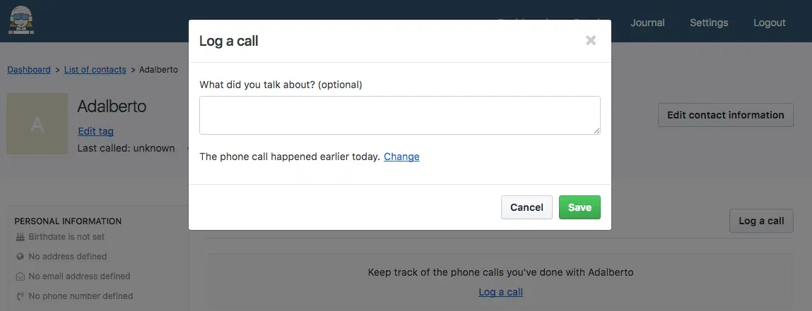 Contact view